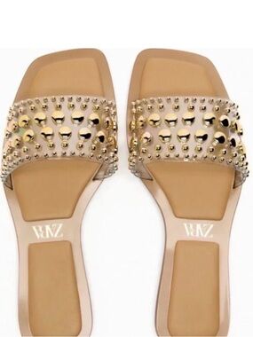 ZARA Gold Studded Sandal